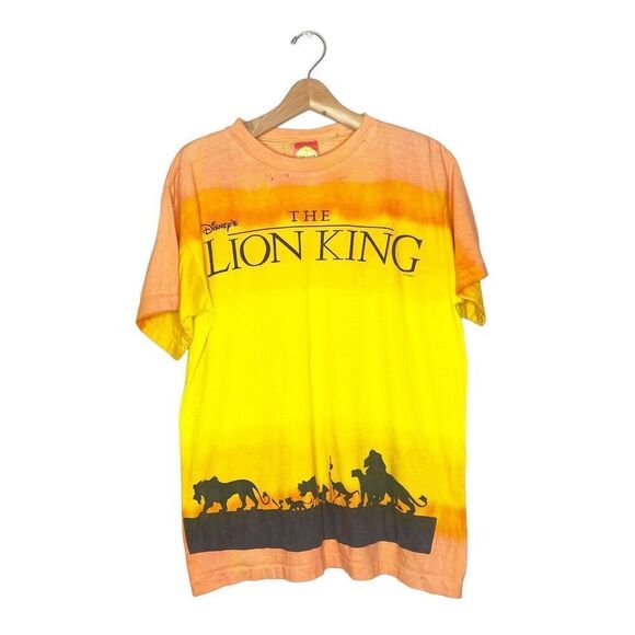 Vintage 90s XL Disney's The Lion King Movie T-Shirt Tie Dye All Over Print AOP - Picture 1 of 10